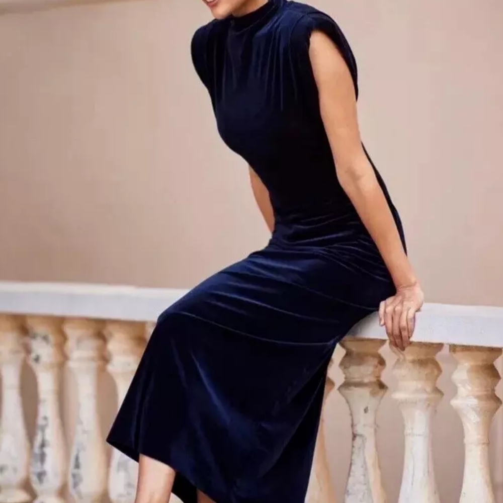 Zara Midnight Blue Midi Dress